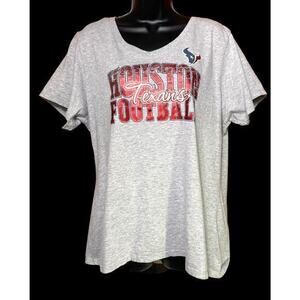 Women’s NFL Team Apparel Houston Texans Football‎ Gray T Shirt Plus Size XXL
